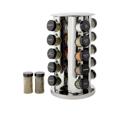 360° Rotating Stainless Steel Spice Organizer - Space-Saving & Functional