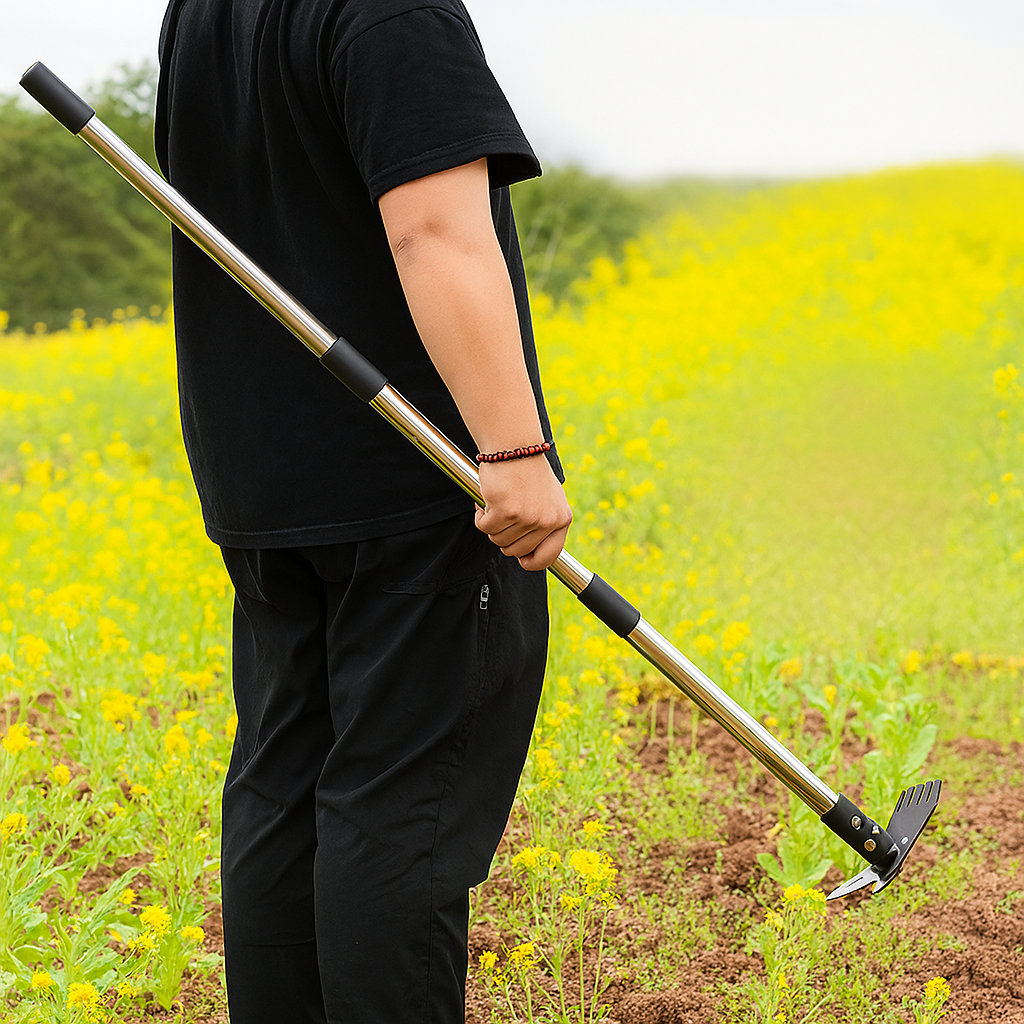 2-in-1 Long Handle Weed Puller & Hoe Tool – Adjustable & Durable