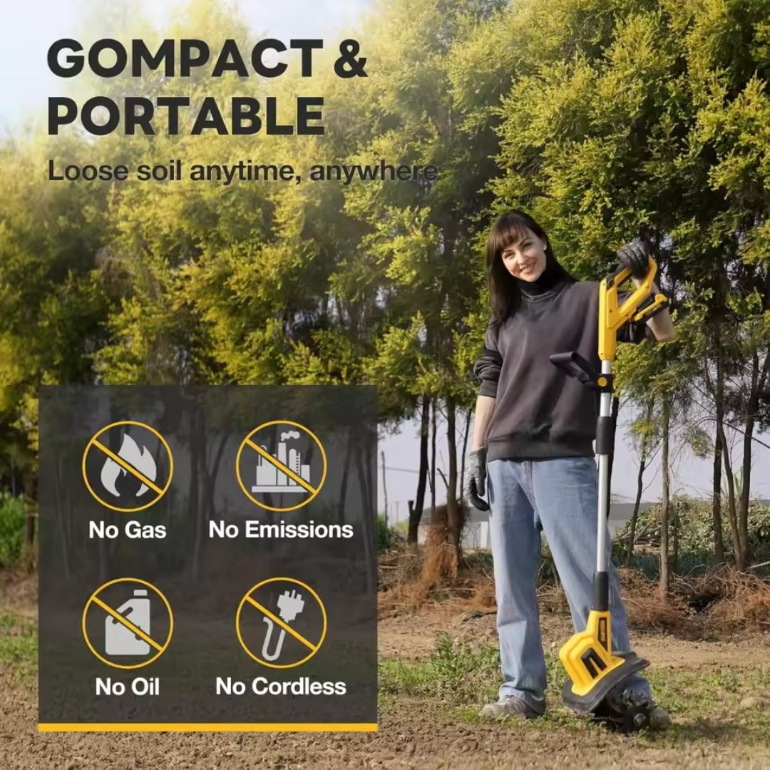 

Lightweight 360RPM cordless cultivator for raised beds