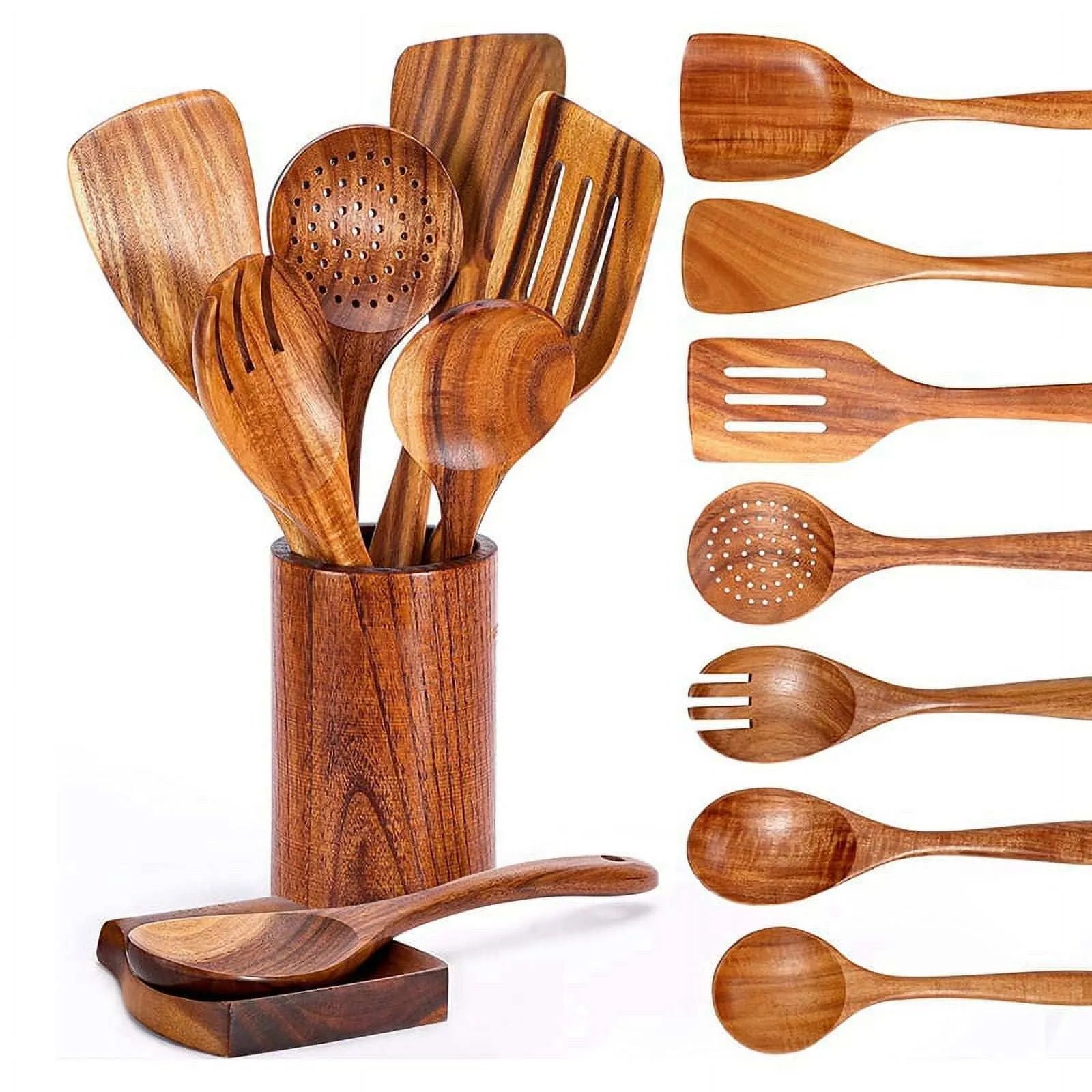 9-Piece Wooden Utensil Set 