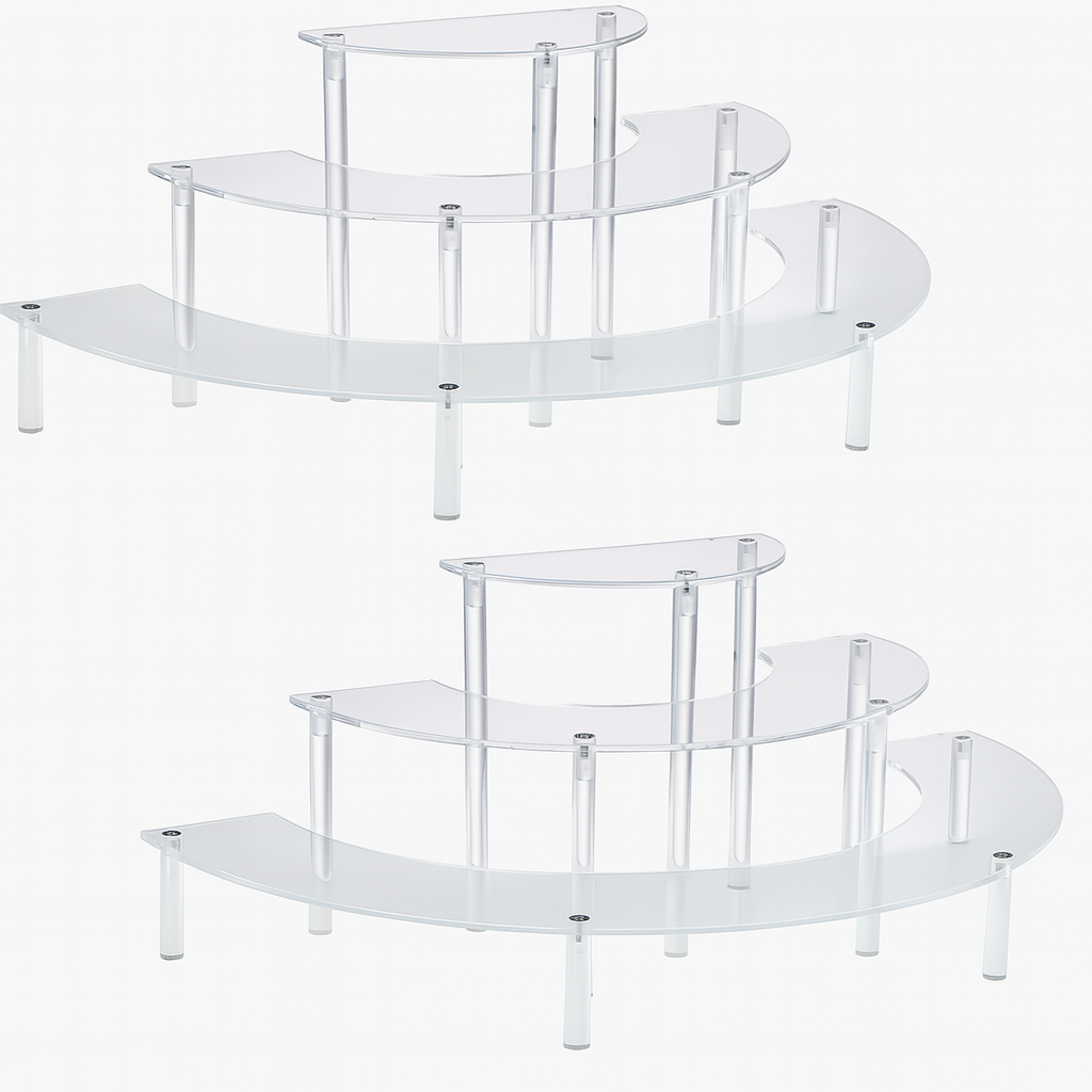 3-Tier Acrylic Display Risers – 2-Pack Cupcake & Figure Organizer