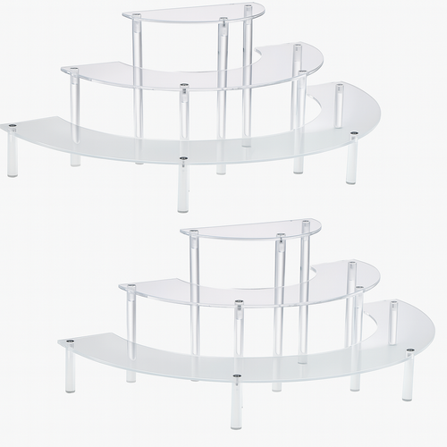 3-Tier Acrylic Display Risers – 2-Pack Cupcake & Figure Organizer