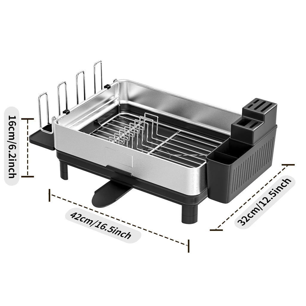 Space-saving dish rack

