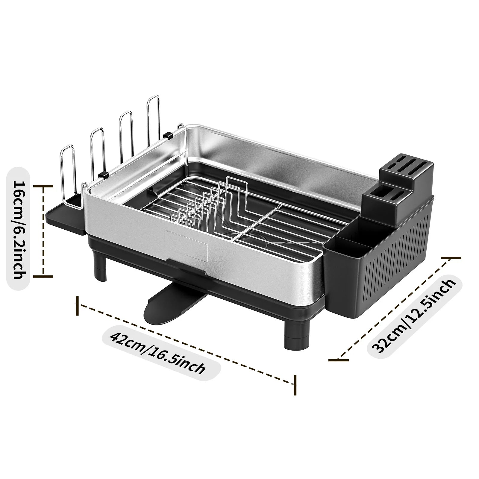 Space-saving dish rack

