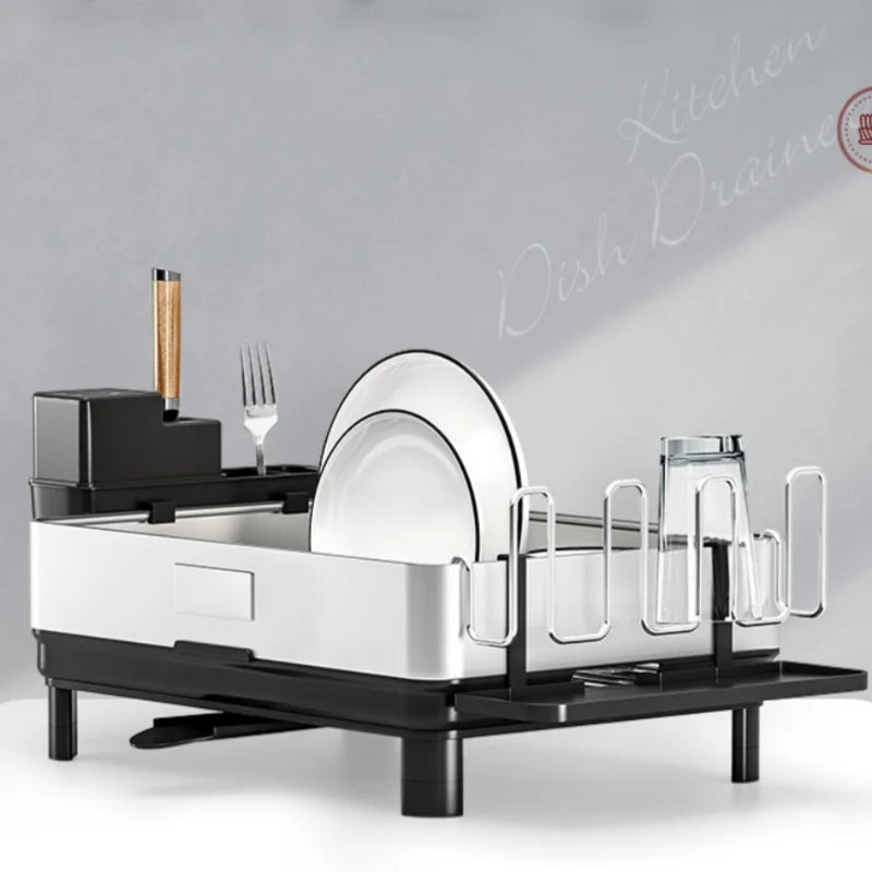 Space-saving dish rack

