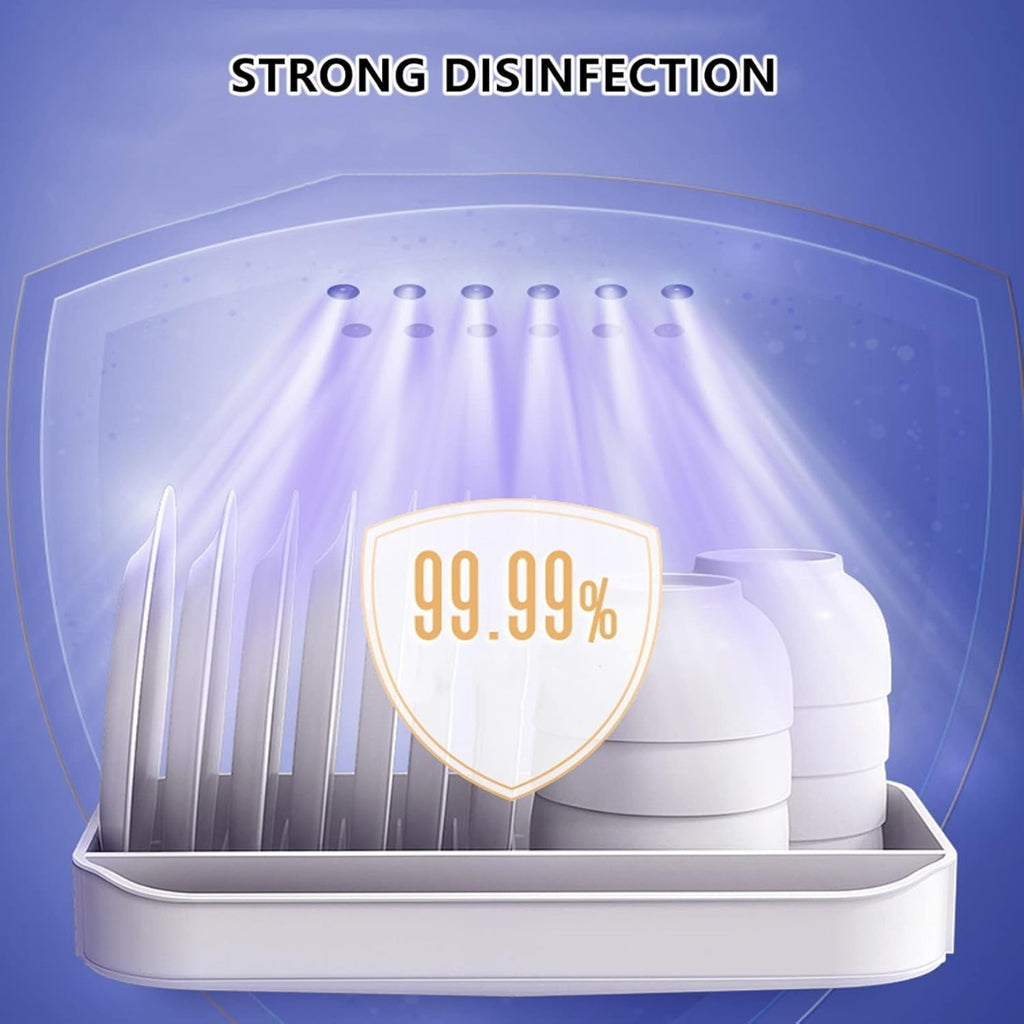 

Hygienic dish drying rack with negative ion odor purifieri