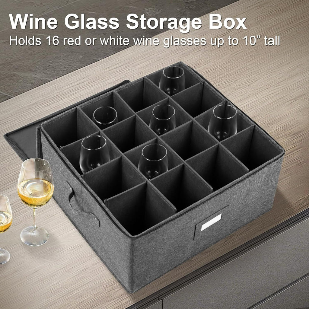 Wine glass holder for storage
