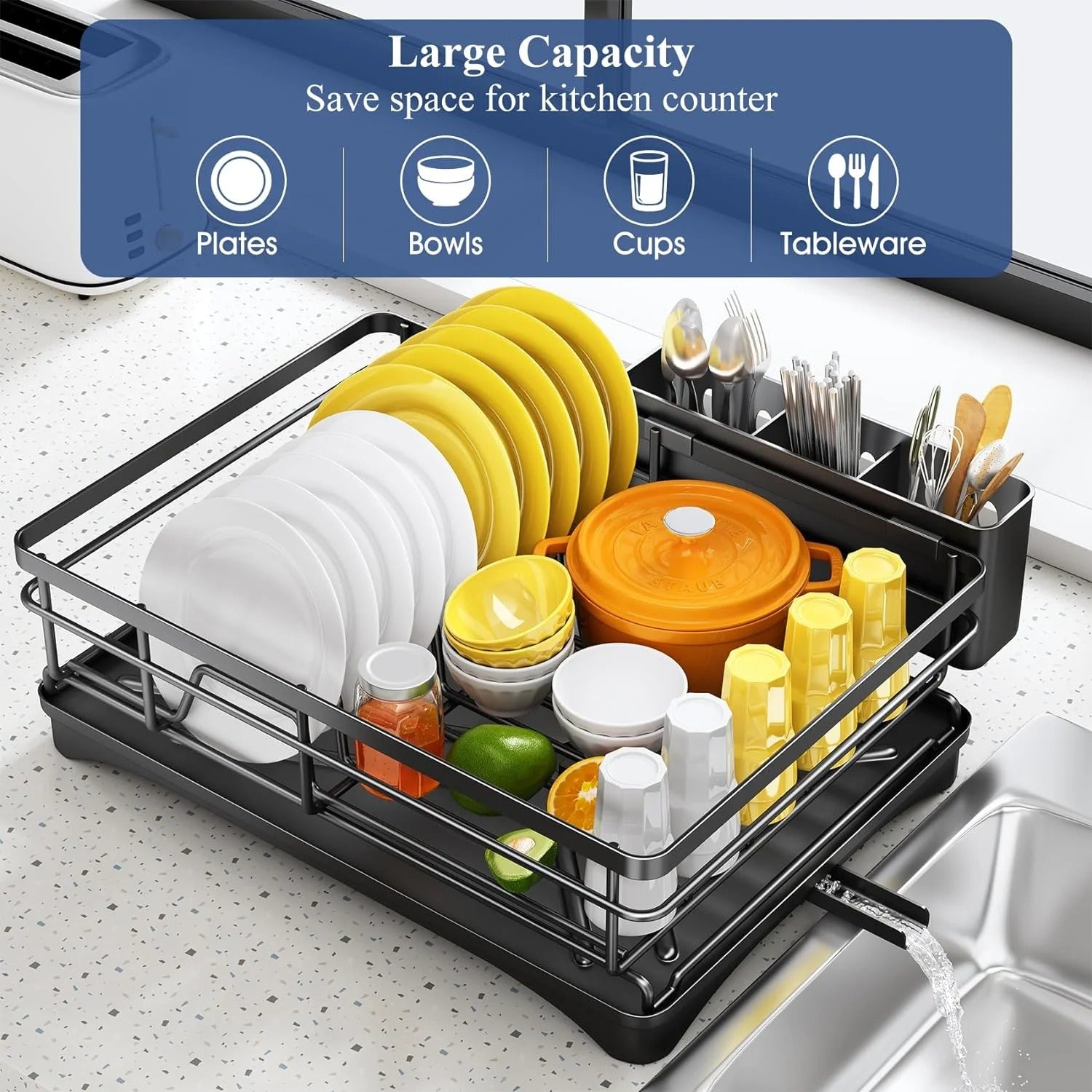 kitchen sink dish drying rack

