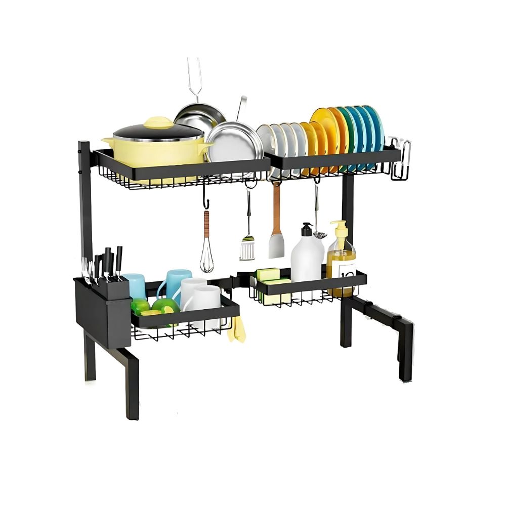 Space-saving dish drying stand

