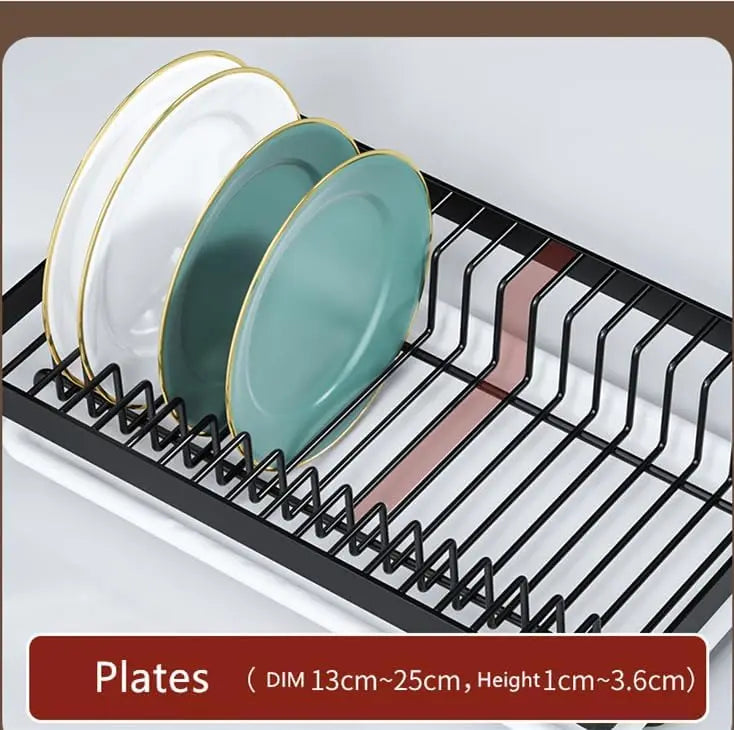 

Black rustproof metal dish rack for modern kitchens
