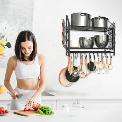 wall mounted pot rack

