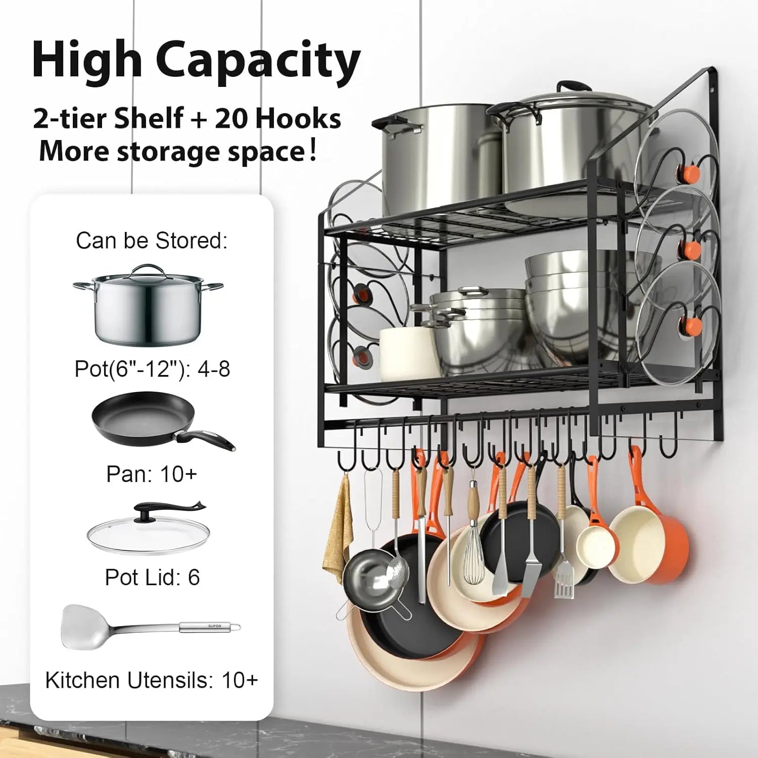 heavy duty hanging pan rack

