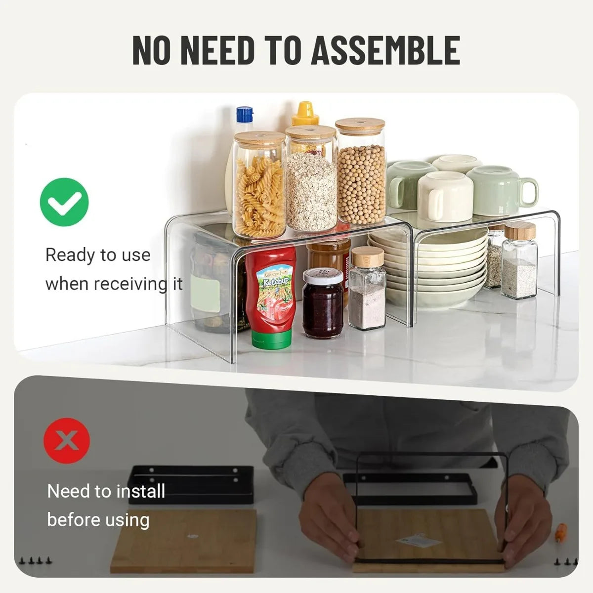 stackable cabinet organizer shelves

