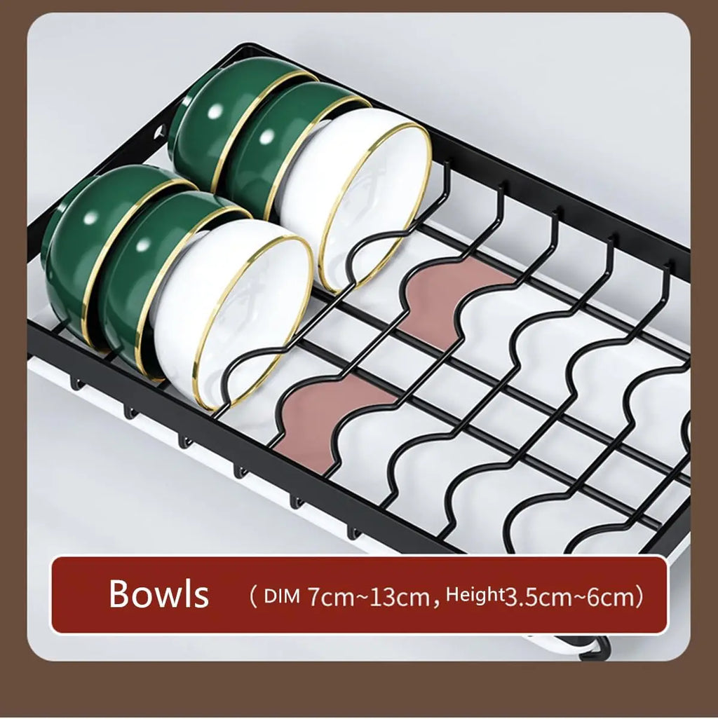 

Large kitchen countertop organizer for bowls and plates