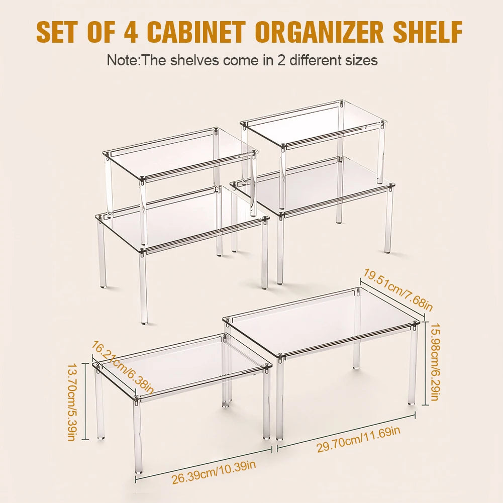 stackable acrylic shelf risers


