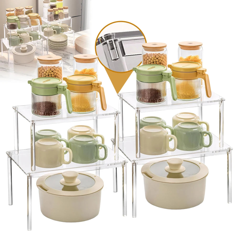 kitchen counter shelf risers

