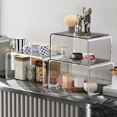 acrylic shelf risers for kitchen

