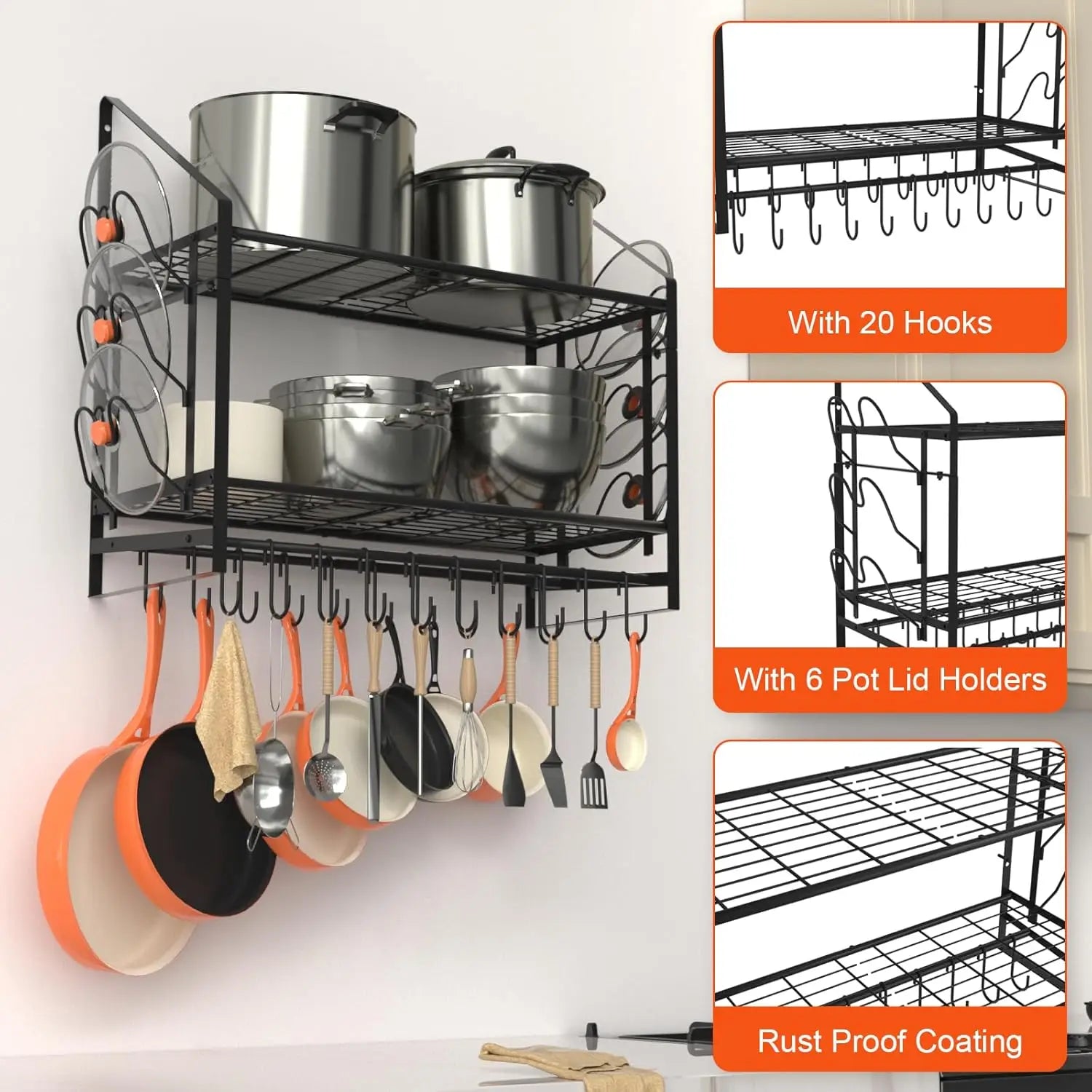 kitchen wall storage for cookware

