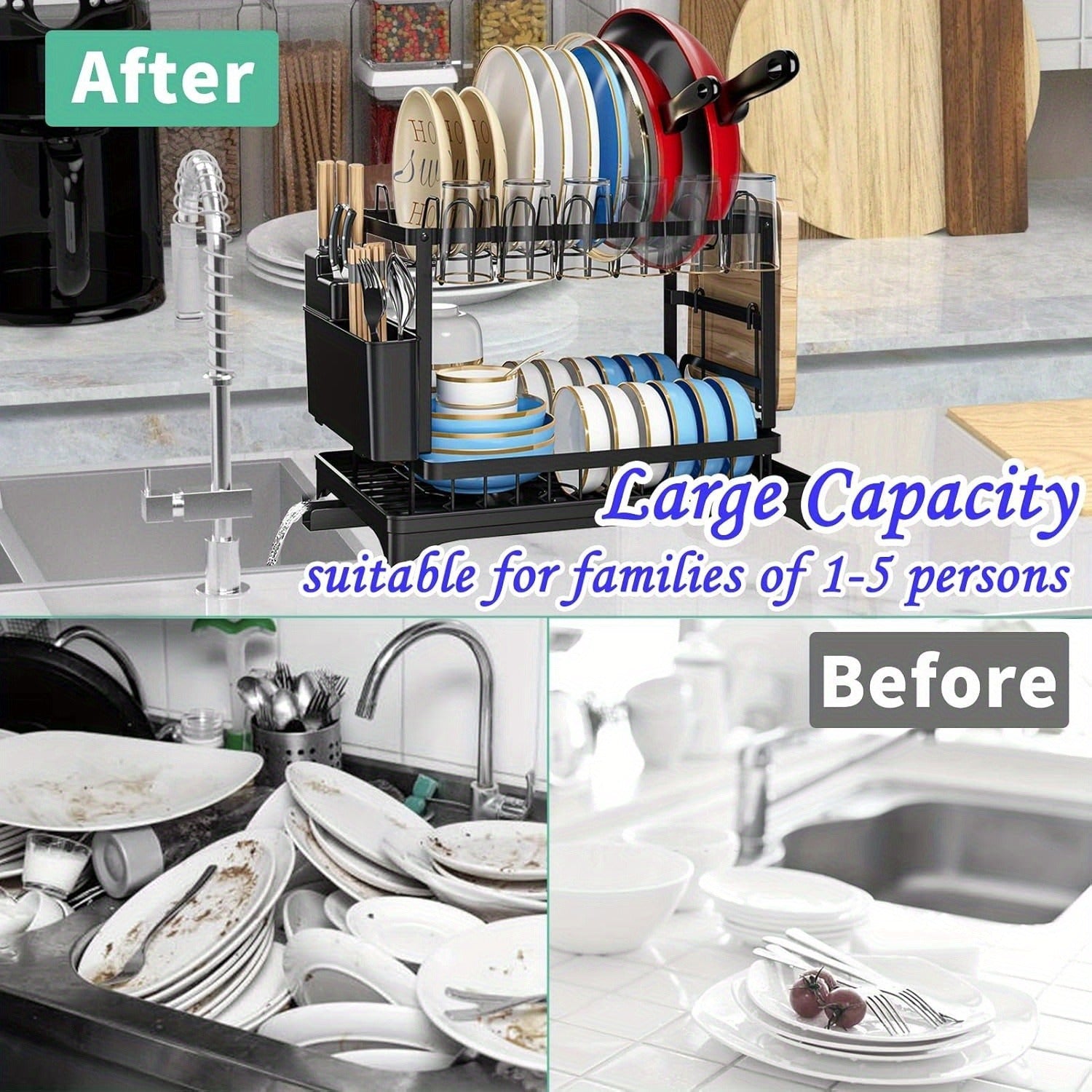 large capacity dish rack