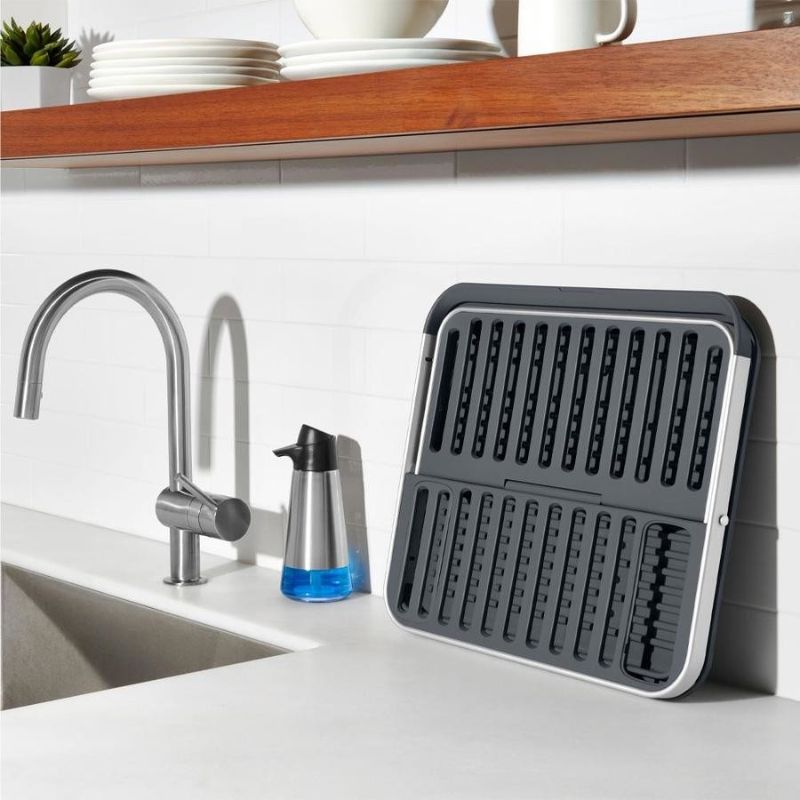Fold-flat dish rack