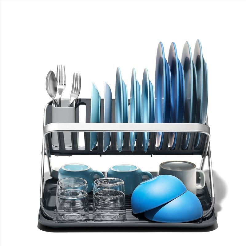 Space-saving dish rack