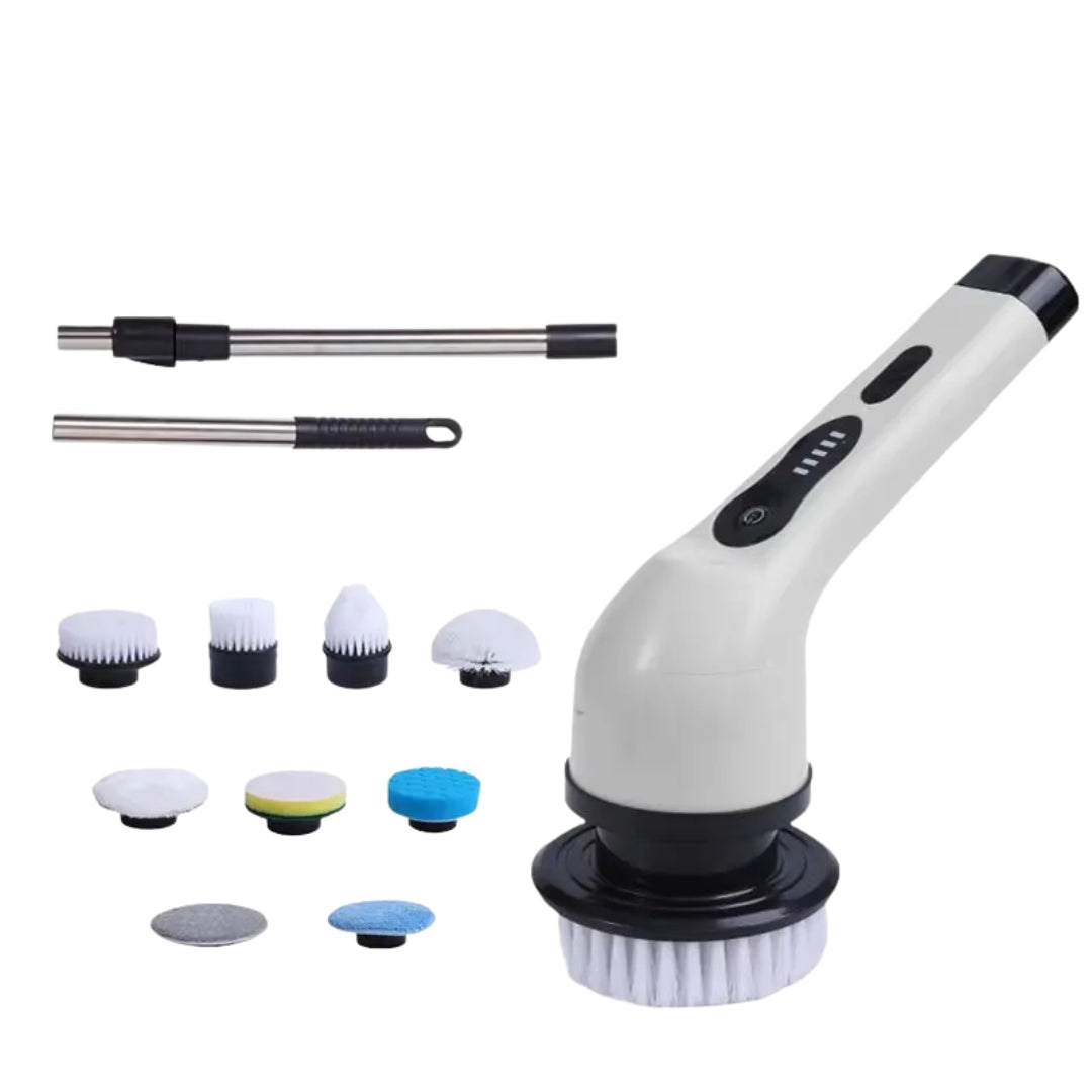 Wireless Electric Rotary Cleaning Brush – 9 Heads, Adjustable Handle