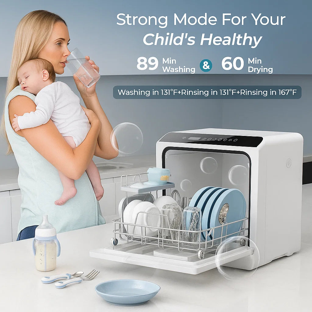 

Compact 5L dishwasher for apartments and RVs